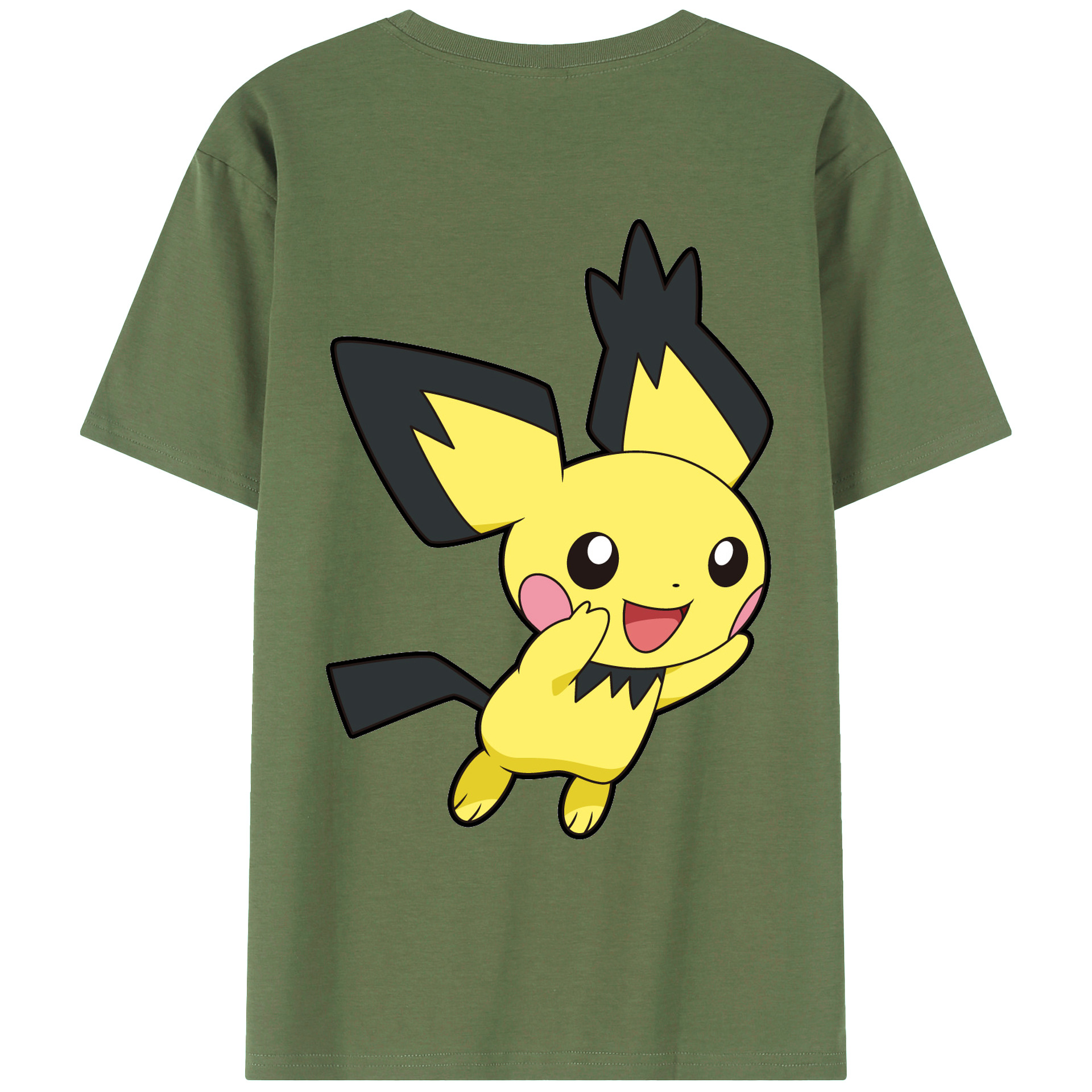 （画像用） ポケットモンスター Pokémon 綿100％ メンズ半袖Tシャツ（バックプリント） 通気性
